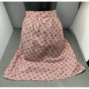 Handmade Vintage Red & White Diamond Print Apron With Tie Waist